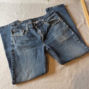 Levis 514 Straight Fit Jeans Mens 34x30 Medium Wash Blue Stretch Denim Utility